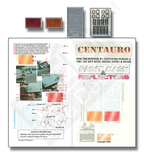 エシュロン D356081 1/35 チェンタウロ ビジョンブロック、ライトセット (モノクローム/トランぺッター用)