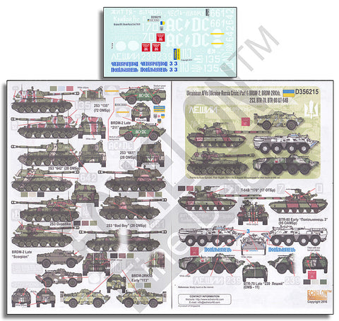 エシュロン D356215 1/35 ウクライナ軍のAFV(ウクライナ・ロシア危機)Part.6:BRDM-2,BRDM-2RKhb,2S3,BTR-70,BTR-80・T-64B