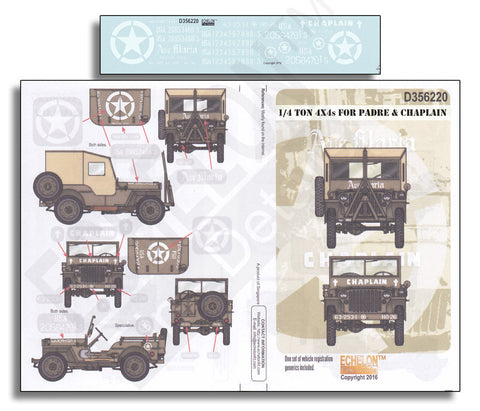 エシュロン D356220 1/35 WWIIアメリカ ウィリスジープ 従軍神父・従軍牧師