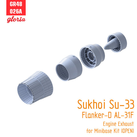 ETモデル GR48026A 1/48 スホーイ Su-33 フランカー-D AL-31F エンジンエキゾースト(オープン)(ミニベース用)