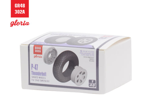 ETモデル GR48302A 1/48 P-47D 自重変形ホイール(タイプ1)(タミヤ用)