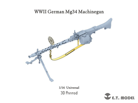 E.T.モデル P16-001 1/16 WWII ドイツ MG34機関銃(3Dプリント)