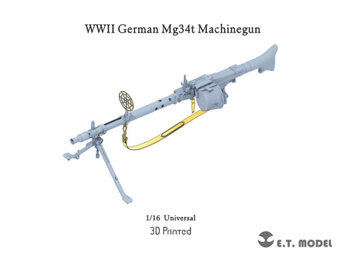 E.T.モデル P16-002 1/16 WWII ドイツ MG34T機関銃 車載型(3Dプリント)