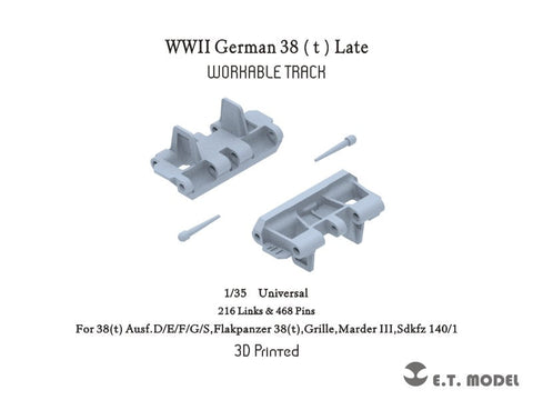 ETモデル P35-007 1/35 WWII ドイツ 38(t)後期型 ワークブル履帯(3Dプリント)