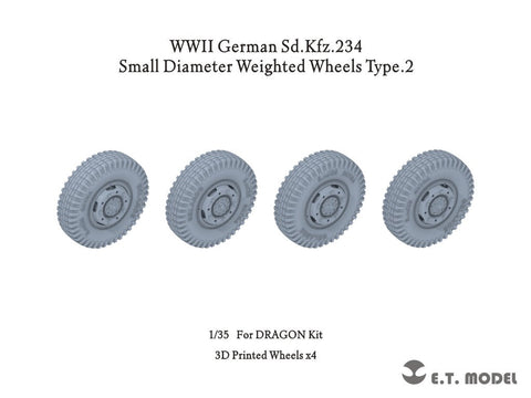 ETモデル P35-102 1/35 WWII ドイツ Sd.Kfz.234 小径加重ホイール タイプ2 (ドラゴン用)