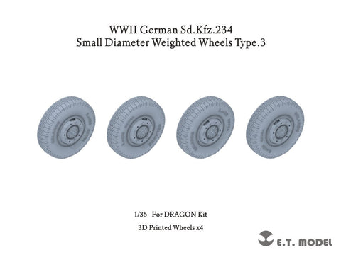 ETモデル P35-103 1/35 WWII ドイツ Sd.Kfz.234 小径加重ホイール タイプ3 (ドラゴン用)