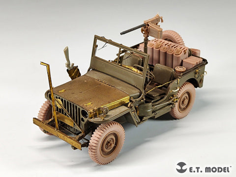 E.T.モデル P35-156 1/35 アメリカ陸軍 ウイリス MB ジープ 1/4トン 4x4 自重変形ホイール(汎用)