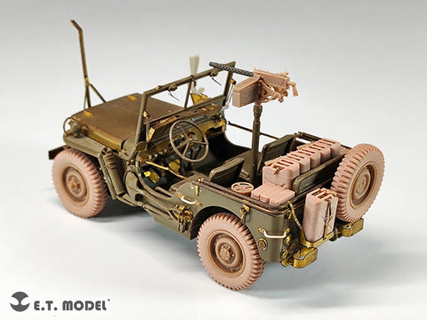 E.T.モデル P35-156 1/35 アメリカ陸軍 ウイリス MB ジープ 1/4トン 4x4 自重変形ホイール(汎用)
