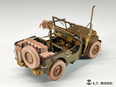 E.T.モデル P35-156 1/35 アメリカ陸軍 ウイリス MB ジープ 1/4トン 4x4 自重変形ホイール(汎用)