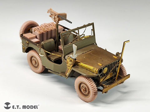E.T.モデル P35-156 1/35 アメリカ陸軍 ウイリス MB ジープ 1/4トン 4x4 自重変形ホイール(汎用)