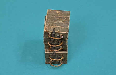 エウレカXXL E-081 1/35 ドイツ M24型柄付手榴弾15個入用 木製弾薬箱 レジンパーツ×5