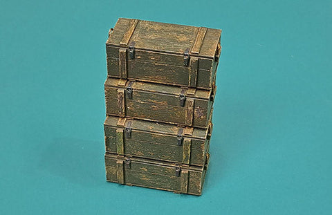 エウレカXXL E-082 1/35 ドイツ 8cmロケット弾8個入用 木製弾薬箱 レジンパーツ×4