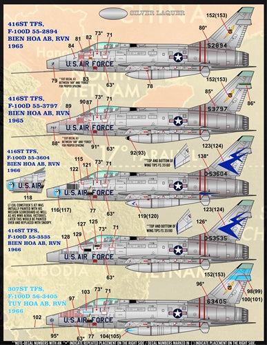 ファーボール F/D&S-7202 1/72 カラー&マーキング of アメリカ空軍 F-100s PT I