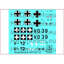 HADモデル 72087/2018 1/72 メッサーシュミット Bf 109 F-4/b デカールシート(修正版)