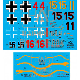 HADモデル DW-AP35004 1/35 FW 190 A-8 A-8/R-2 ドライウォーターデカールシート