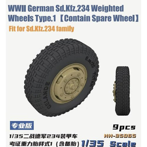 ヘビーホビー HH-35065 1/35 WWII ドイツ重装甲車Sd.Kfz.234小径自重変形ホイールセット タイプ1