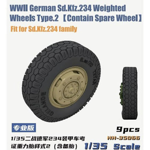 ヘビーホビー HH-35066 1/35 WWII ドイツ重装甲車Sd.Kfz.234小径自重変形ホイールセット タイプ2