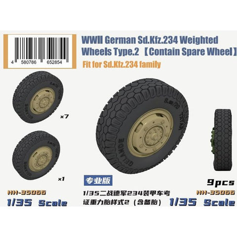 ヘビーホビー HH-35066 1/35 WWII ドイツ重装甲車Sd.Kfz.234小径自重変形ホイールセット タイプ2