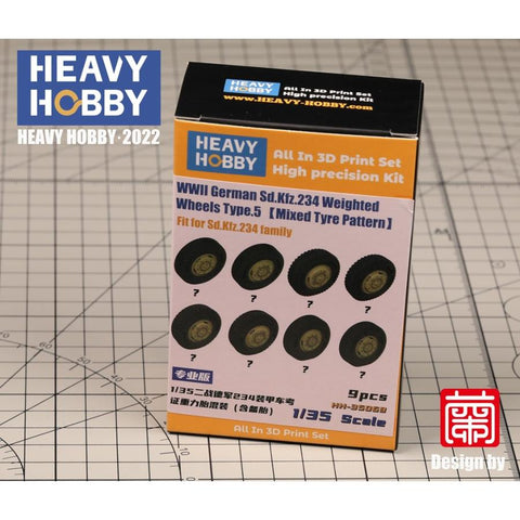 ヘビーホビー HH-35069 1/35 WWII ドイツ重装甲車Sd.Kfz.234小径自重変形ホイール (ミックスタイヤパターン)
