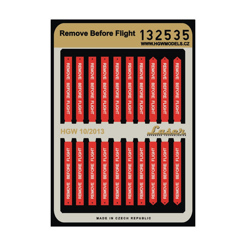 HGW 132535 1/32 Remove Before Flight注意喚起タグ シートベルト pre-cut (laser) | U.S. flags, RBF