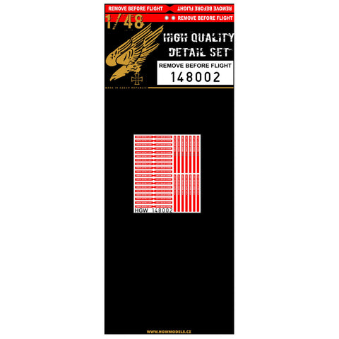 HGW 148002 1/48 Remove Before Flight注意喚起タグ シートベルト U.S. flags, RBF