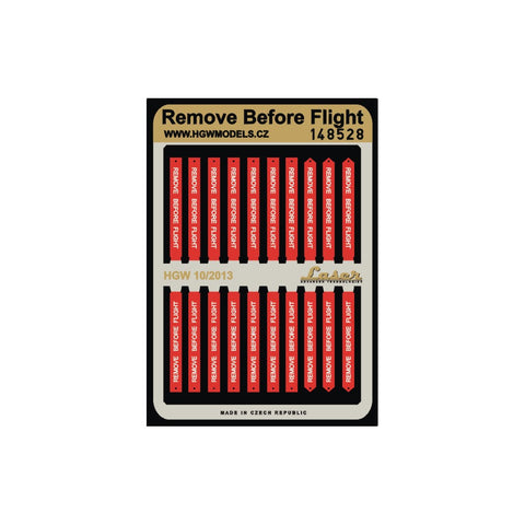 HGW 148528 1/48 Remove Before Flight注意喚起タグ シートベルト pre-cut (laser) | U.S. Flags, RBF