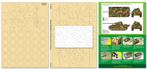 J's Work PPA5019 エアブラシ用迷彩マスキング 1/35 ドイツ パンサー カモフラージュ 1