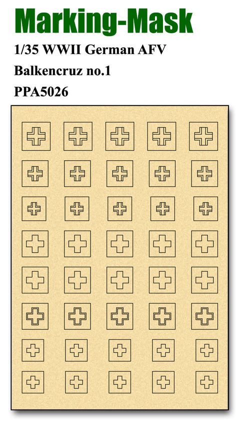 J's Work PPA5026 1/35 WWII ドイツ AFV バルカンクロイツ no.1 マスキングシート