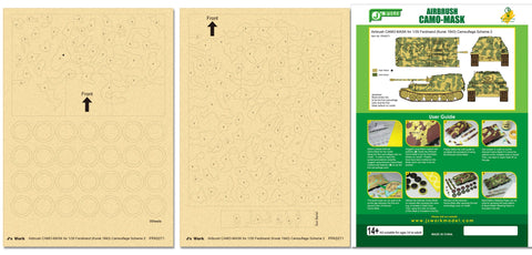 J's Work PPA5071 エアブラシ用迷彩マスキング 1/35 フェルディナンド (クルスク 1943) カモフラージュ 2