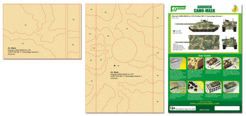 J's Work PPA5156 エアブラシ用迷彩マスキング 1/35 チーフテン MK.11 カモフラージュ 1