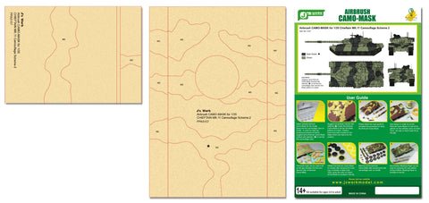 J's Work PPA5157 エアブラシ用迷彩マスキング 1/35 チーフテン MK.11 カモフラージュ 2