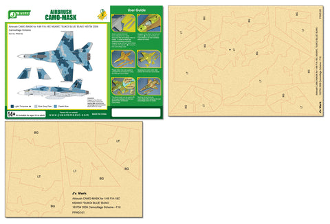 J's Work PPA5162 エアブラシ用迷彩マスキング 1/48 F/A-18C 海軍打撃・航空作戦センター "SUKOI ブルー' BUNO 163754 2009 カモフラージュ