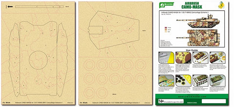 J's Work PPA5191 エアブラシ用迷彩マスキング 1/35 T-90MS カモフラージュ スキーム 2