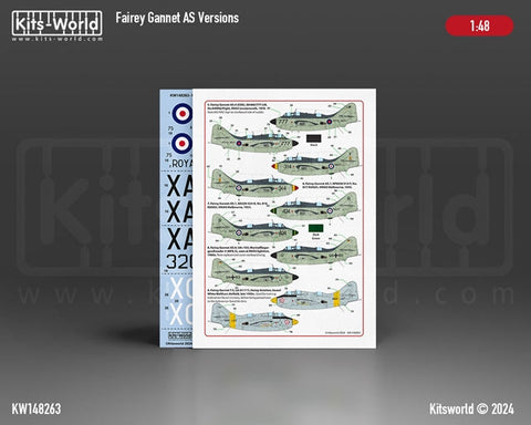 キッツワールド KW148263 1/48 フェアリー ガネット ASバージョン ECM.4、WN464/275、第 831 海軍航空隊、RNAS カルドローズ、1959 年。AS.1、XA391/321-B…