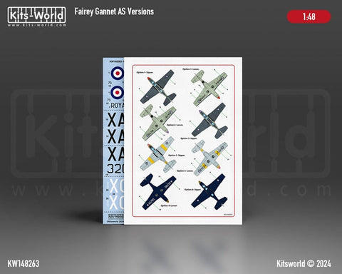 キッツワールド KW148263 1/48 フェアリー ガネット ASバージョン ECM.4、WN464/275、第 831 海軍航空隊、RNAS カルドローズ、1959 年。AS.1、XA391/321-B…
