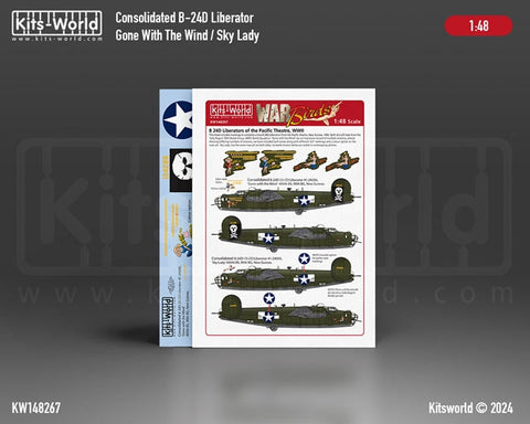 キッツワールド KW148267 1/48 B-24Dリベレーター Gone with the Wind/Sky Lady B-24D-25-CO リベレーター 41-24286、「風と共に去りぬ」第 400 爆撃隊…