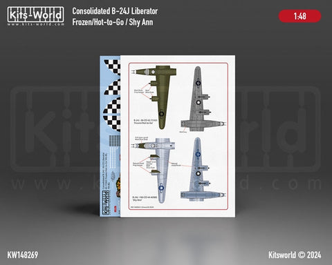 キッツワールド KW148269 1/48 B-24JリベレーターFrozen/Hot-to-Go /Shy Ann B-24J -30-CO リベレーター 42-73303 第 9 戦隊、第 7 爆撃群。…