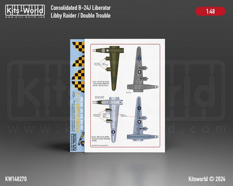 キッツワールド KW148270 1/48 B-24Jリベレーター Libby Raider/Double Trouble B-24J -45-CO リベレーター 42-73446 リビー レイダー’ 第 868 爆撃隊、…