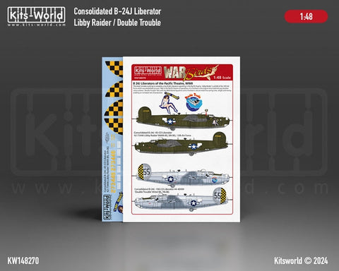 キッツワールド KW148270 1/48 B-24Jリベレーター Libby Raider/Double Trouble B-24J -45-CO リベレーター 42-73446 リビー レイダー’ 第 868 爆撃隊、…