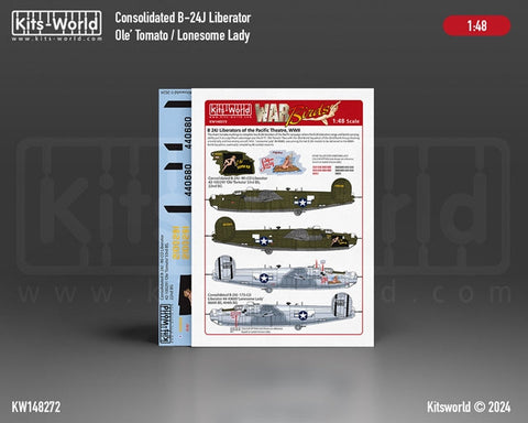 キッツワールド KW148272 1/48 B-24Jリベレーター Ole’ Tomato/Lonesome Lady B-24J -90-CO リベレーター 42-100291 オーレトマト 第33戦車連隊.第22爆撃群