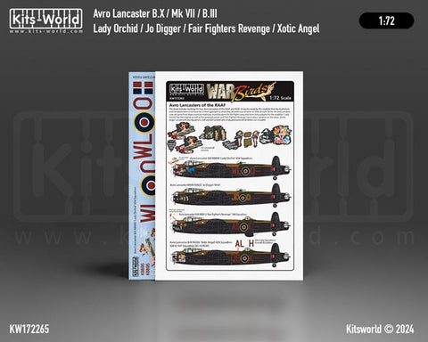 キッツワールド KW172265 1/72 オーストラリア空軍のアブロランカスター B.X KB895「レディ オーキッド」第 434 飛行隊。MKVII NX622「ジョー ディガー」RAAF…