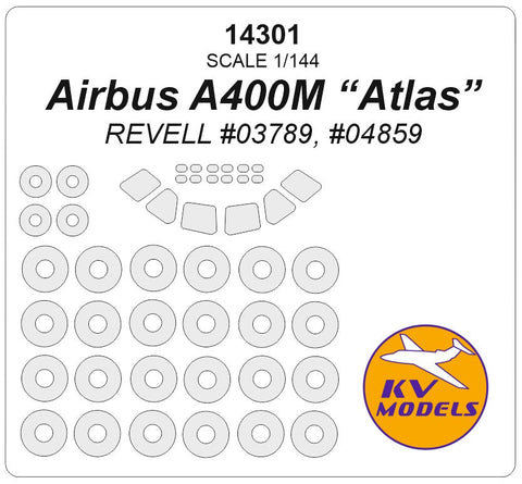 KVモデル 14301 1/144 エアバス A400M “Atlas” (レベル #04859) + ホイール キャノピーマスキングシート