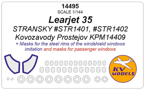 KVモデル 14495 1/144 リアジェット 35 (Stransky #STR1401, #STR1402) + ホイール キャノピーマスキングシート