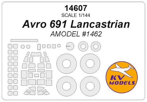 KVモデル 14607 1/144 アブロ 691 Lancastrian (Aモデル #1462) + ホイール キャノピーマスキングシート