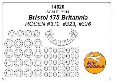 KVモデル 14620 1/144 ブリストル 175 ブリタニア (ローデン #312, #323, #326) + ホイール キャノピーマスキングシート