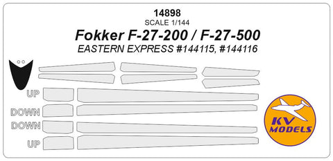 KVモデル 14898 1/144 フォッカー F-27-200 / F-27-500 (イースタンエクスプレス #144115, #144116)