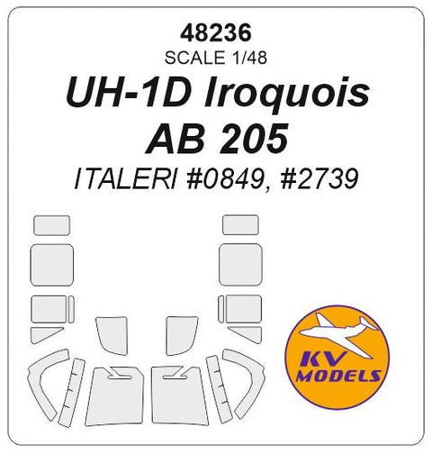 KVモデル 48236 1/48 UH-1D イロコイ / AB 205 (イタレリ #0849, #2739)