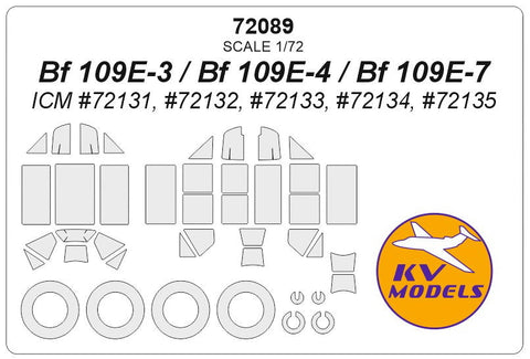 KVモデル 72089 1/72 Bf-109E-3 / E-4 / E-7 (ICM) + ホイール キャノピーマスキングシート