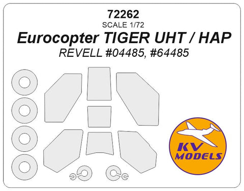 KVモデル 72262 1/72 ユーロコプター タイガー UHT / HAP (レベル #04485, #64485) + ホイール キャノピーマスキングシート