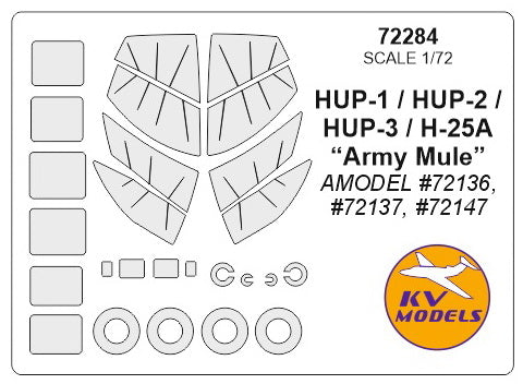 KVモデル 72284 1/72 HUP-1 / HUP-2 / HUP-3 / H-25A + ホイール キャノピーマスキングシート